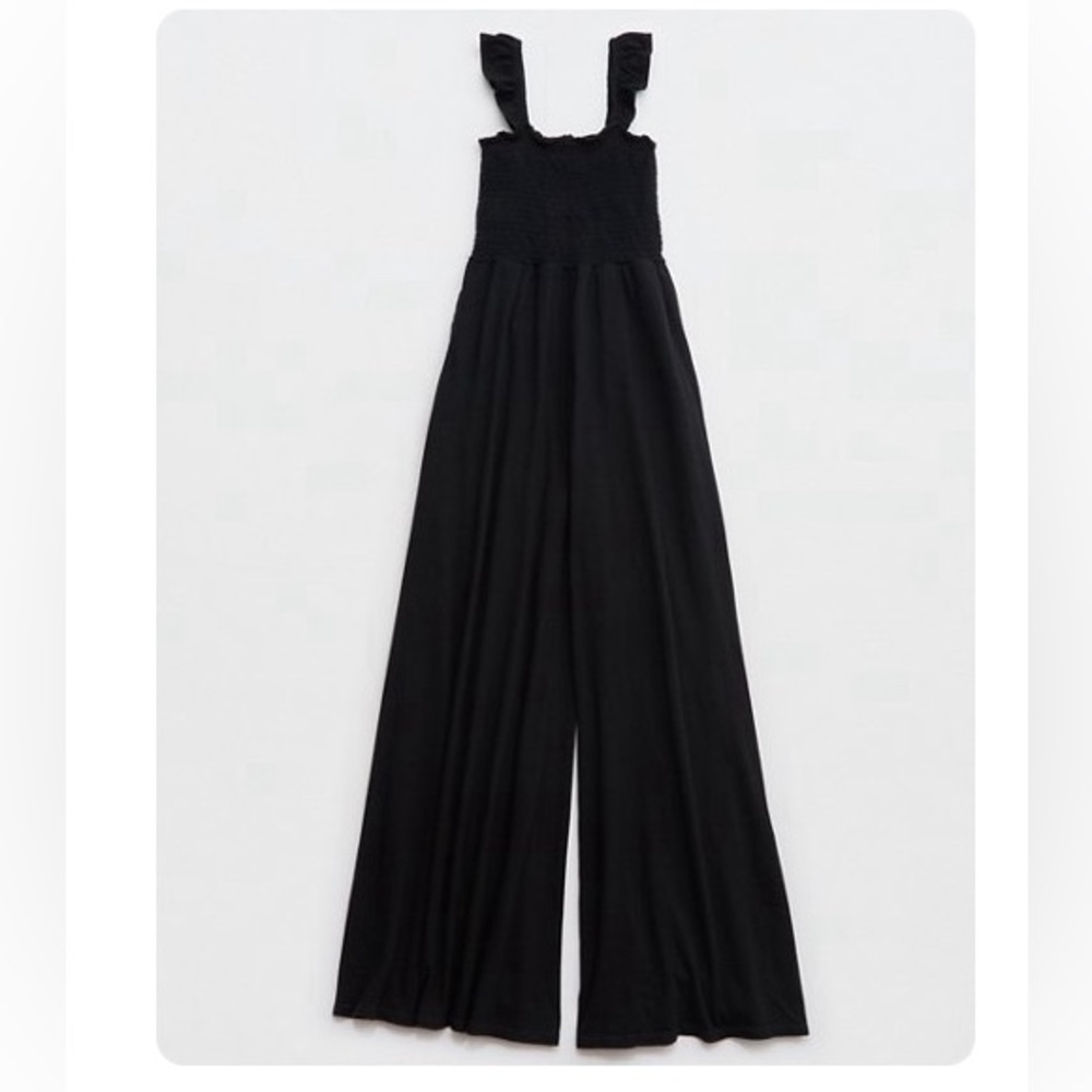 Aerie Smocked Wide Leg Jumpsuit